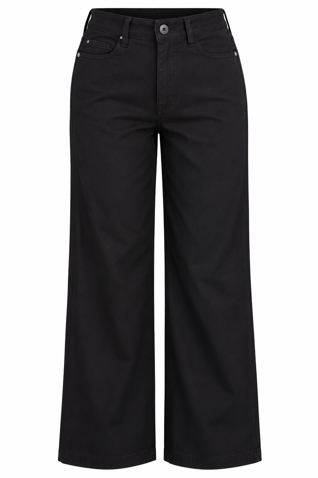 Women's High-Waisted Black Wide-Leg Jeans | Stretch Denim Casual Trousers