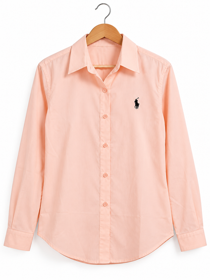 Women’s Classic Long Sleeve Button-Down Shirt | Elegant Cotton Casual Shirt – 4 Colors
